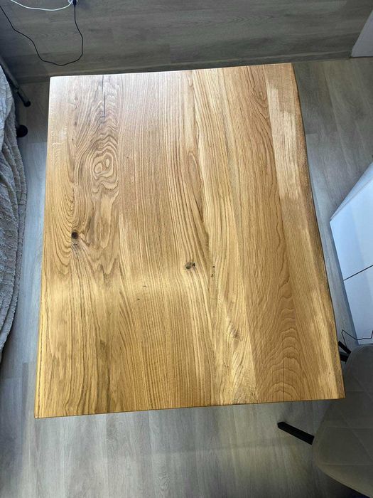 Най-високо качество масивна маса от естествен дъб с метални крака!