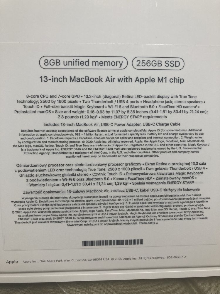 MacBook 13 Air Apple M1 chip