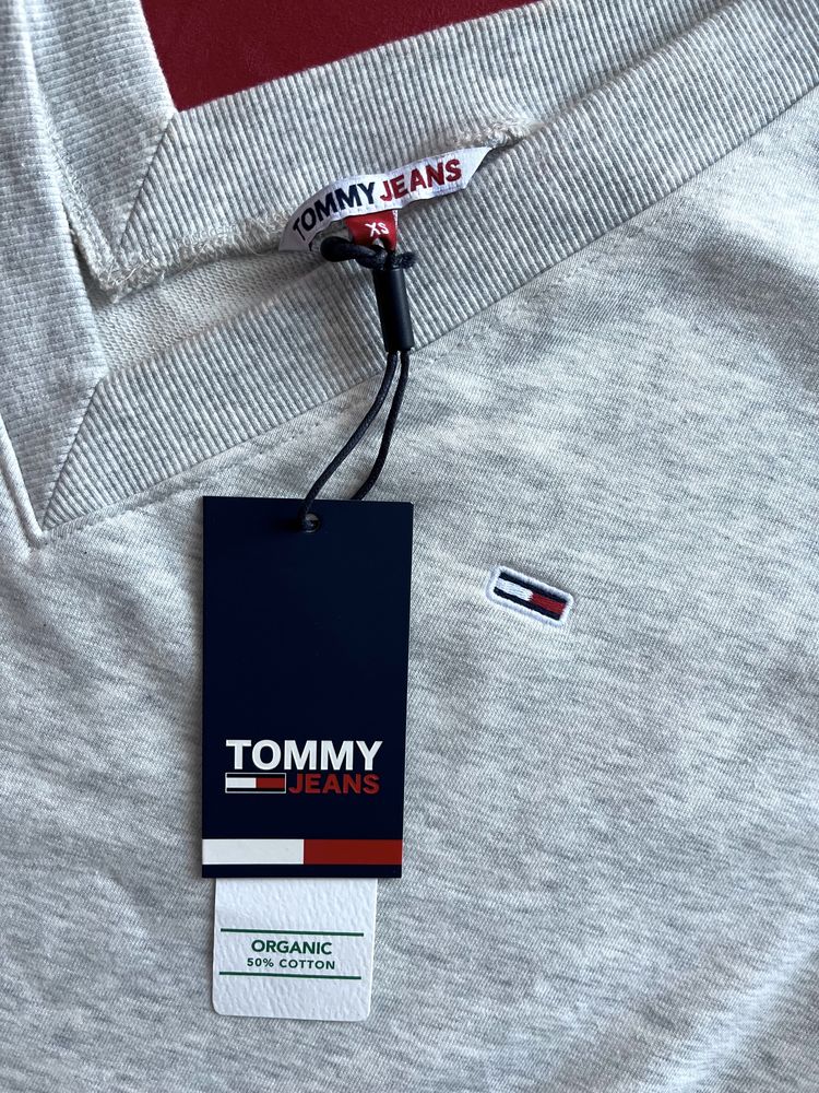 Bluză Tommy Hilfiger DW0DW09913 Gri Bluza lunga Tommy Jeans  XS / S