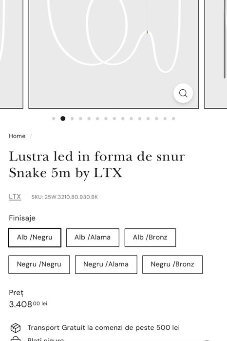 Vand Lustra led in forma de snur Snake 5m by LTX