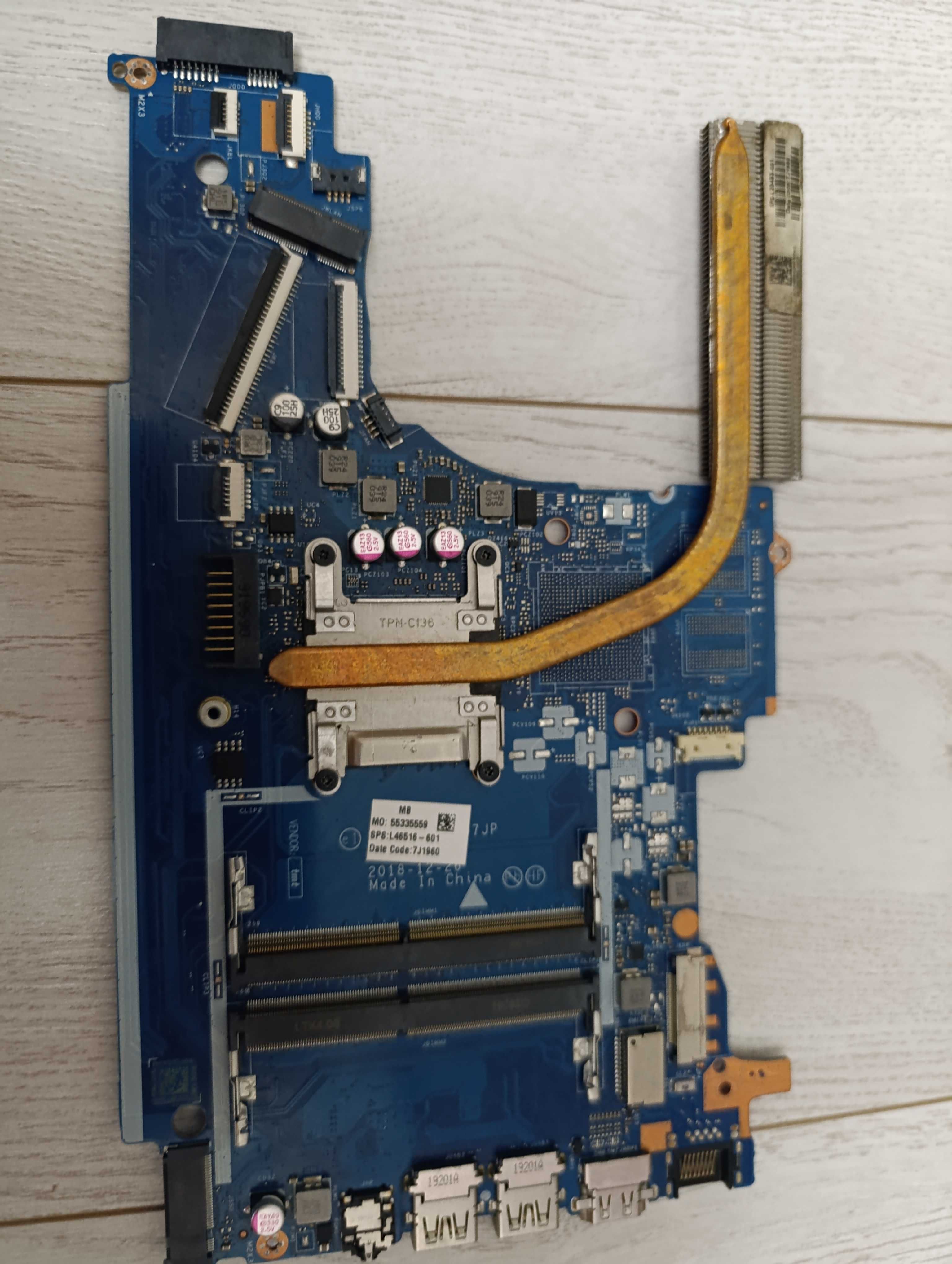 Материнка HP 15-db LA-G07JP с радиатором / под ремонт