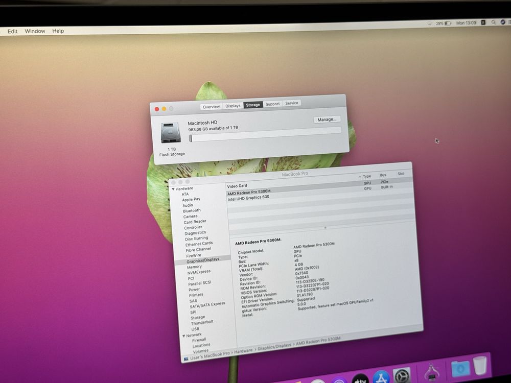 Като Нов *32GB Ram*16’Macbook Pro 16’ 2019/i7-9850H/1TB SSD/5300M