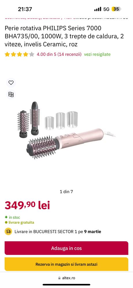 Perie păr rotativă Air Styler Philips 7000