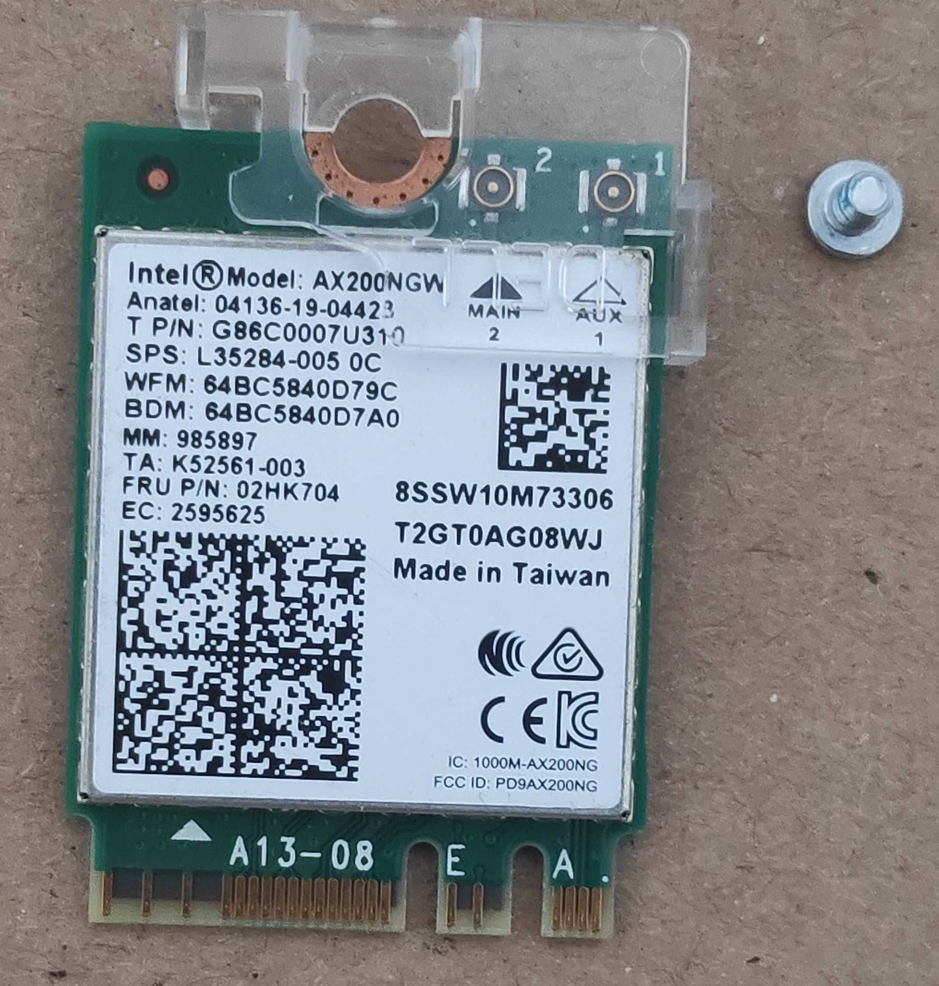 Modul Wifi Intel AX200 Gig+ WIFI6