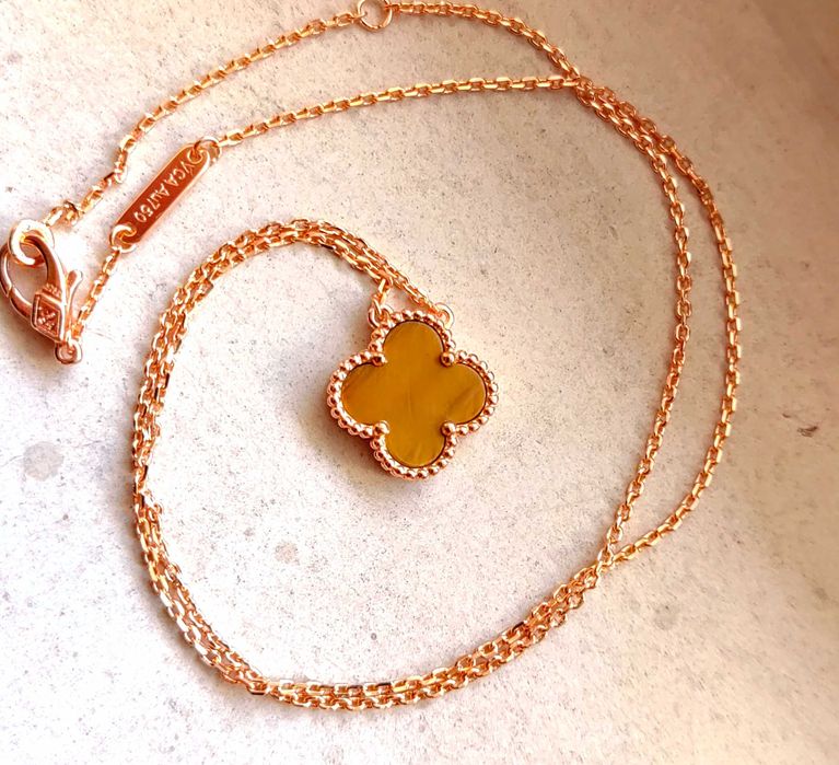 Дамско колие с детелина от тигрово око, Van Cleef & Arpels VCA