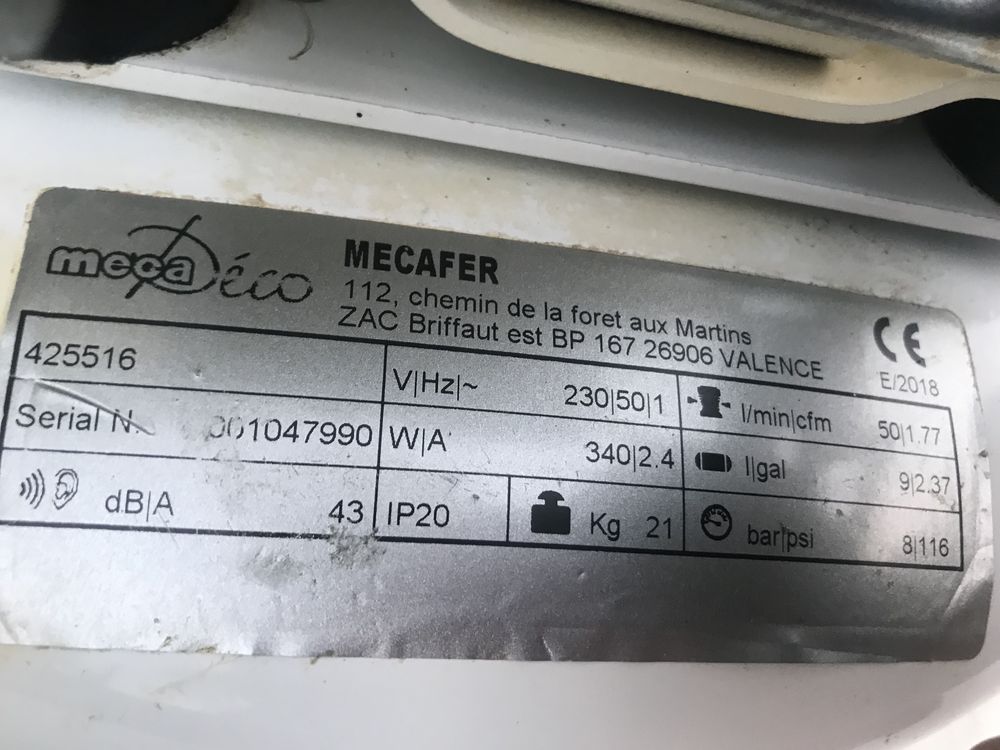 Compresor Silentios Mecafer 9L 0,5 HP