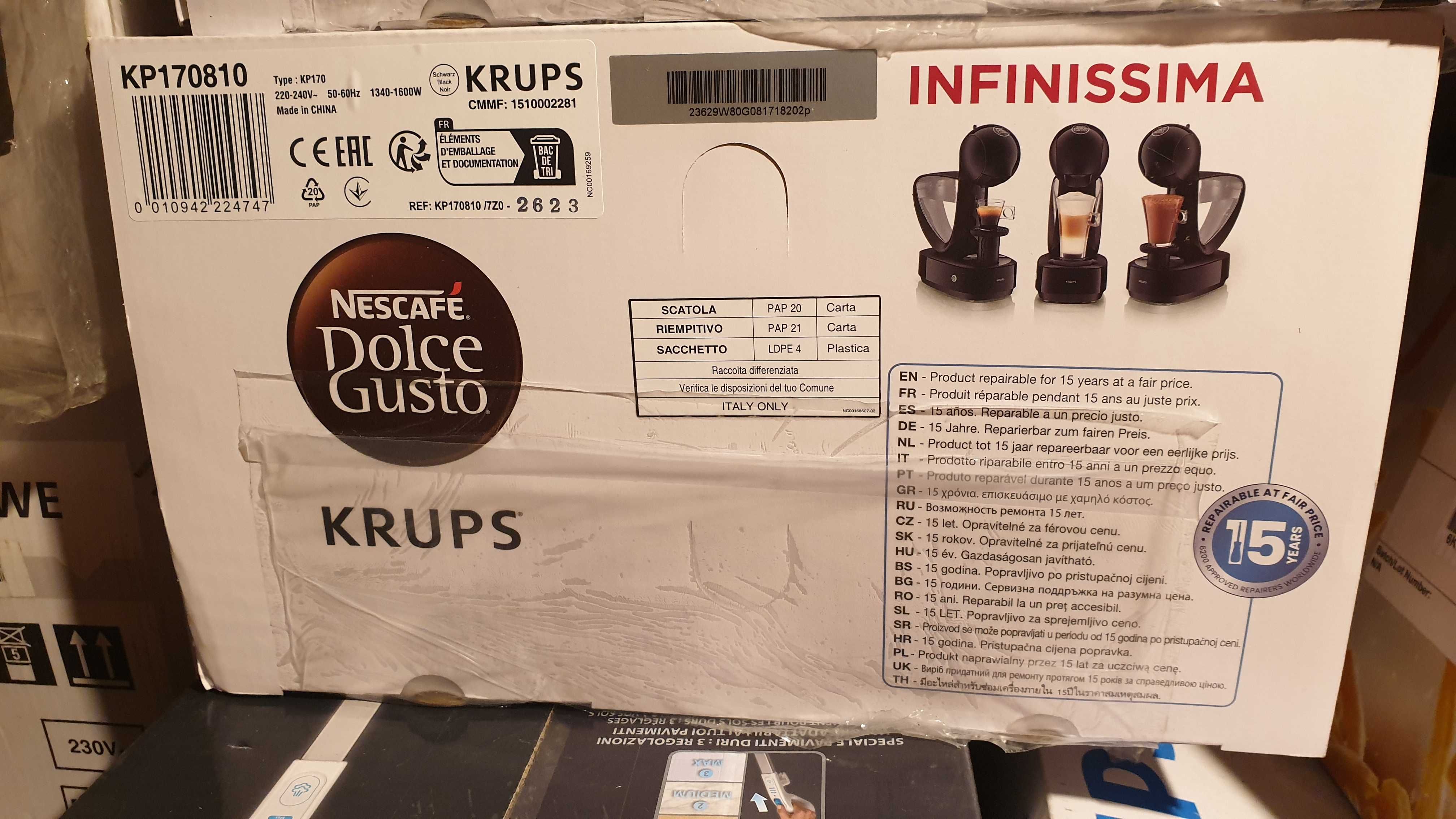 Espressor NOU, SIGILAT, Krups Infinissima KP170810, 1500W, Garantie