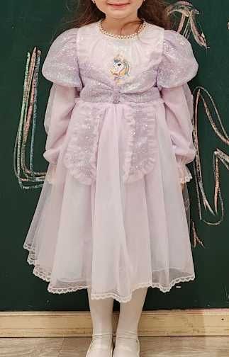 Rochita eleganta cu unicorn, mov, 4 ani