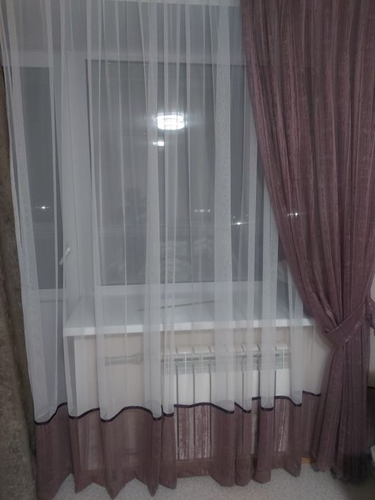 Тюль и штора декор.