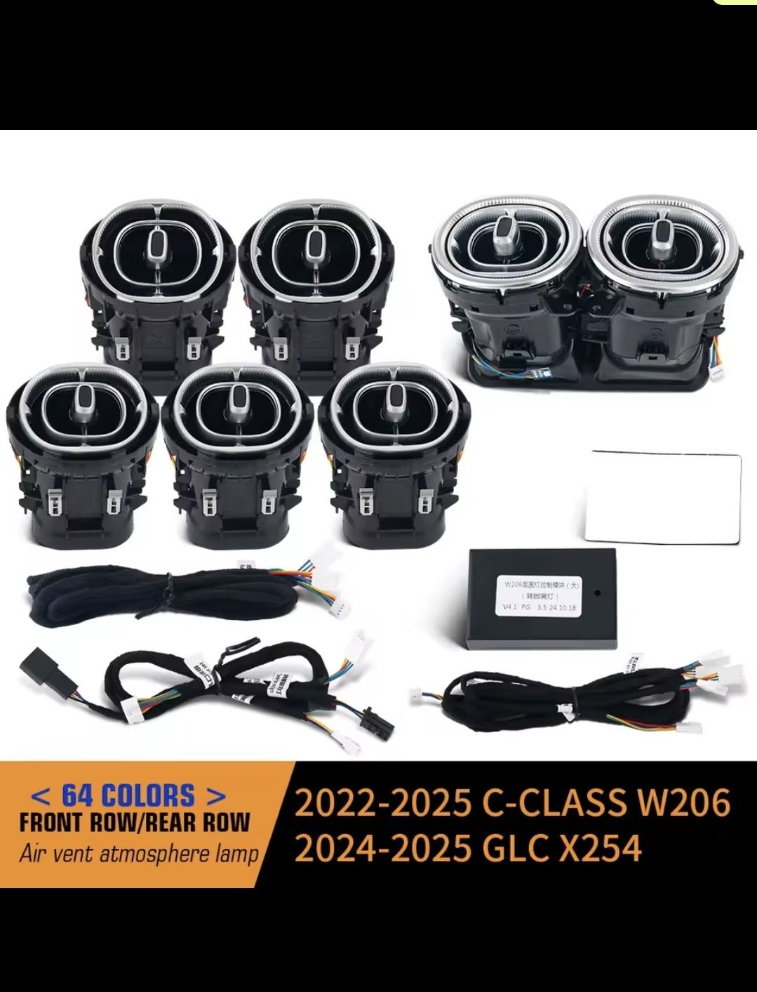 Set grile ventilatie Mercedes C Class W206 GLC X254 64 culori RGB