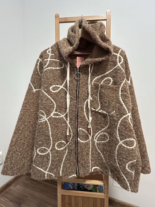 Jacheta dama femei cu gluga bej/kaki/negru masura universala