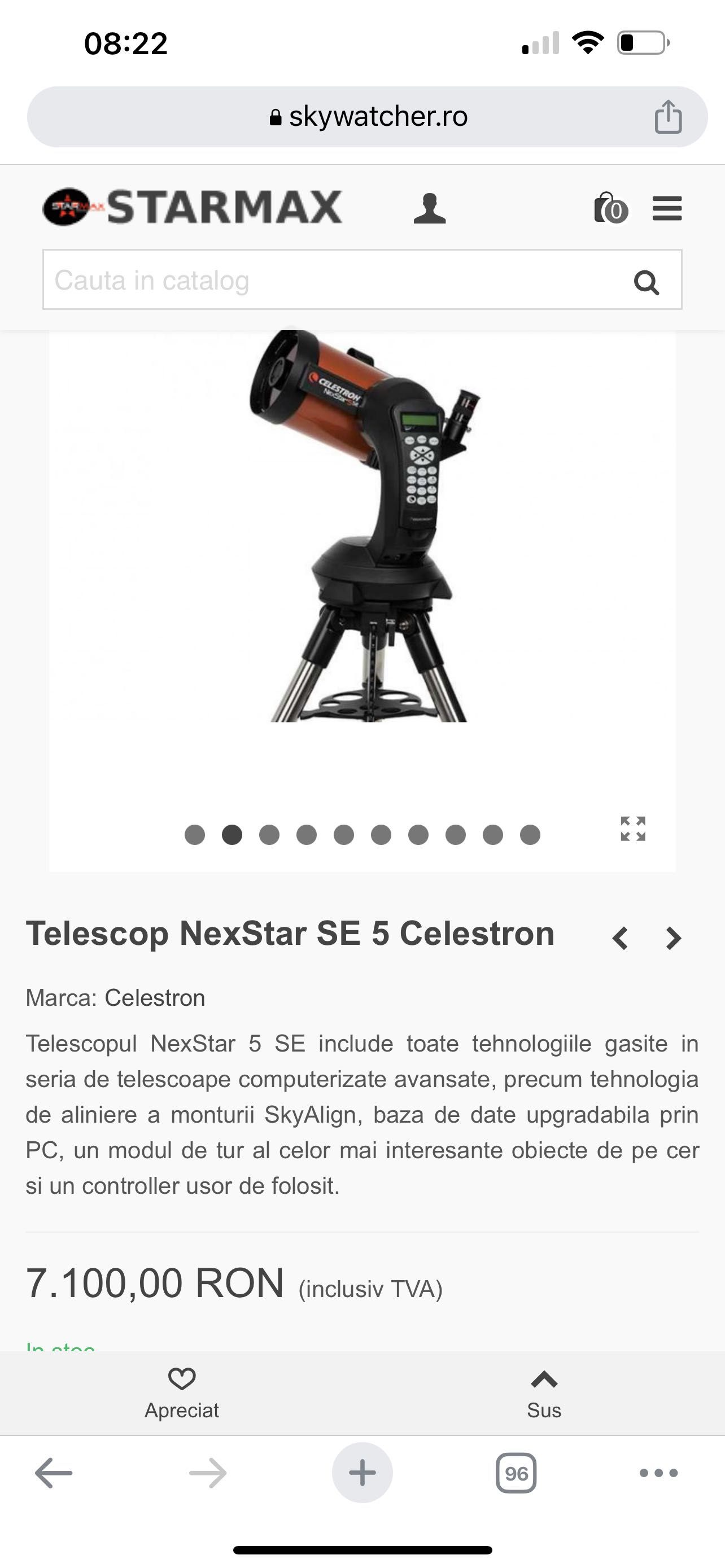 telescop Celestron NextStar 5se + cutie filtre si lupe