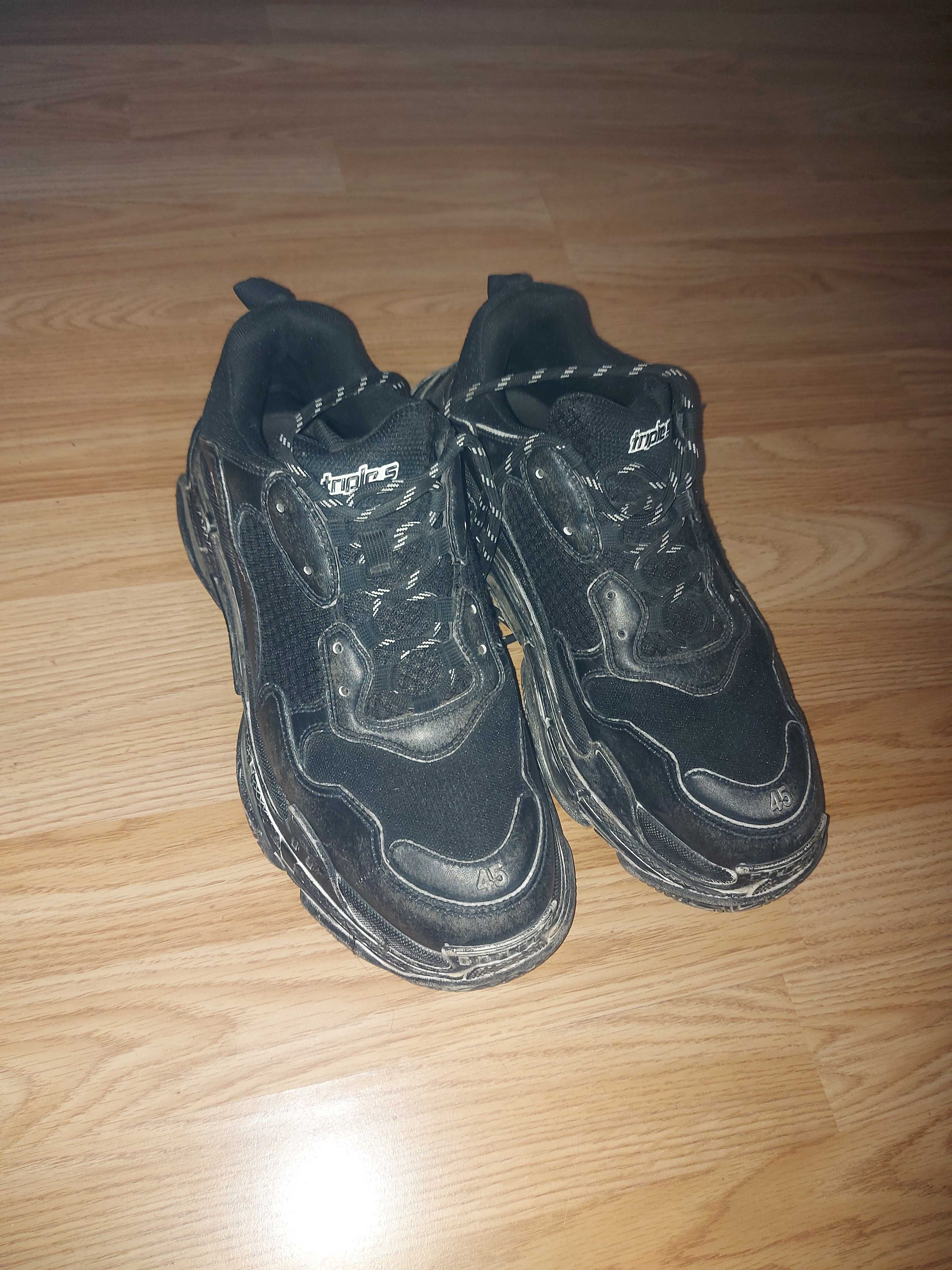 Sneakers originali 100% BALENCIAGA TRIPLE S BLACK FADED,full box