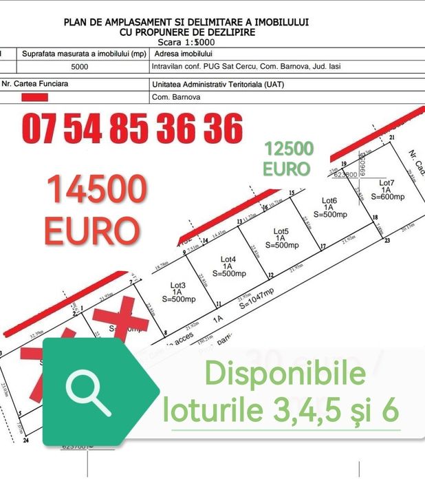 Bucium, 750 mp INTRAVILAN-PERFECT PLAN , 17 euro/MP, 6 km din Iași