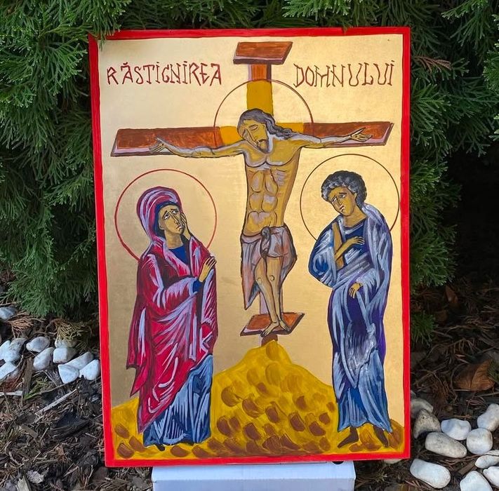 Icoana pictata manual Răstignirea Domnului