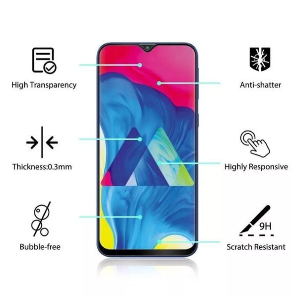 Samsung Galaxy A80 A70 A40 A10 / 5D ЦЯЛО ЛЕПИЛО Стъклен протектор