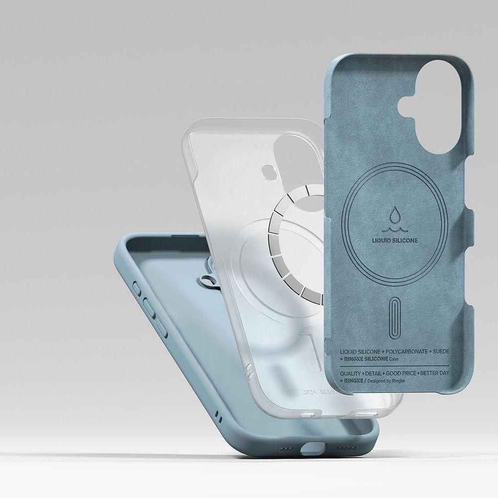 Кейс ringke silicone magnetic magsafe за iphone 16 - син