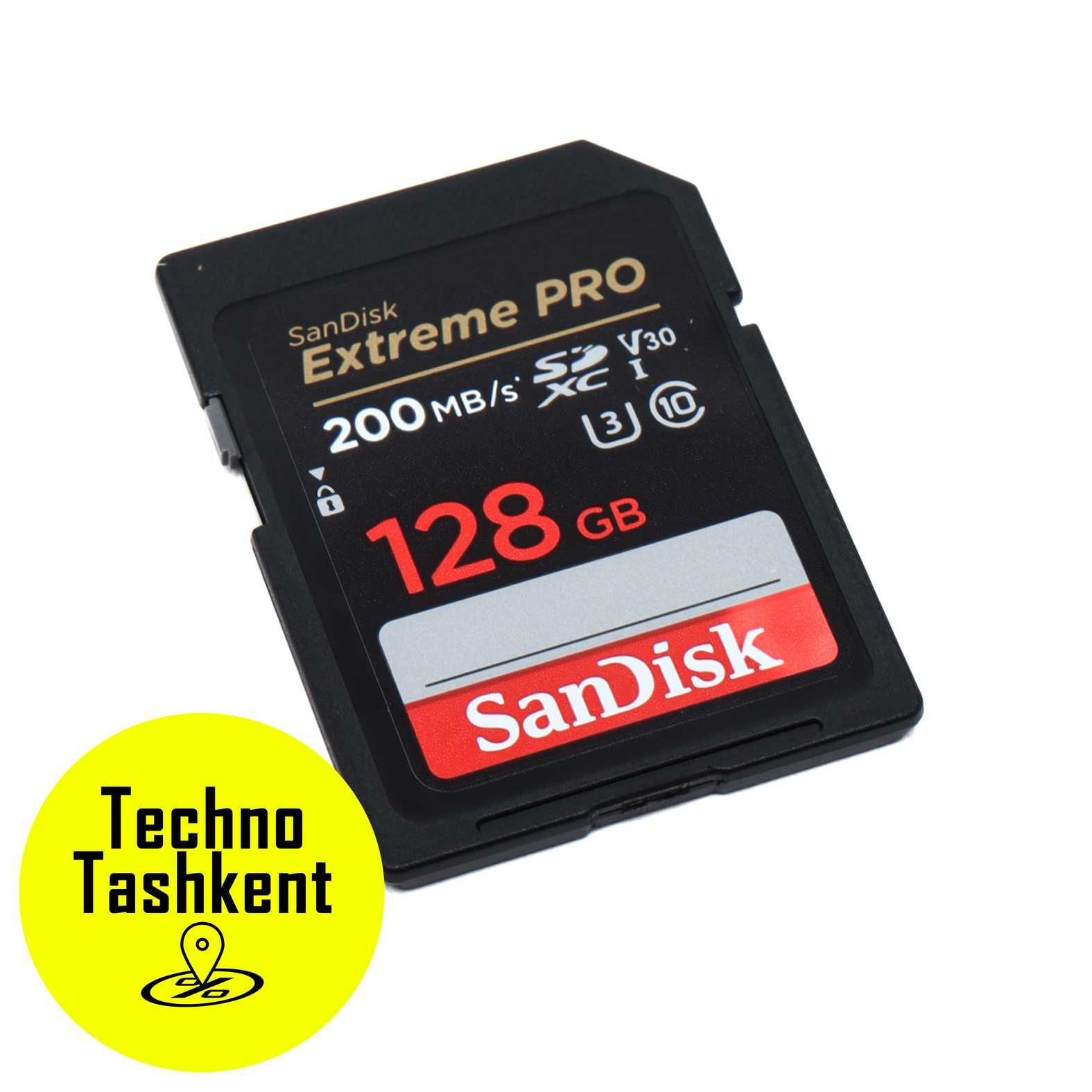 SanDisk Extreme PRO 128 gb 4K 200mb/s (Garantiya) (Dostavka bor)