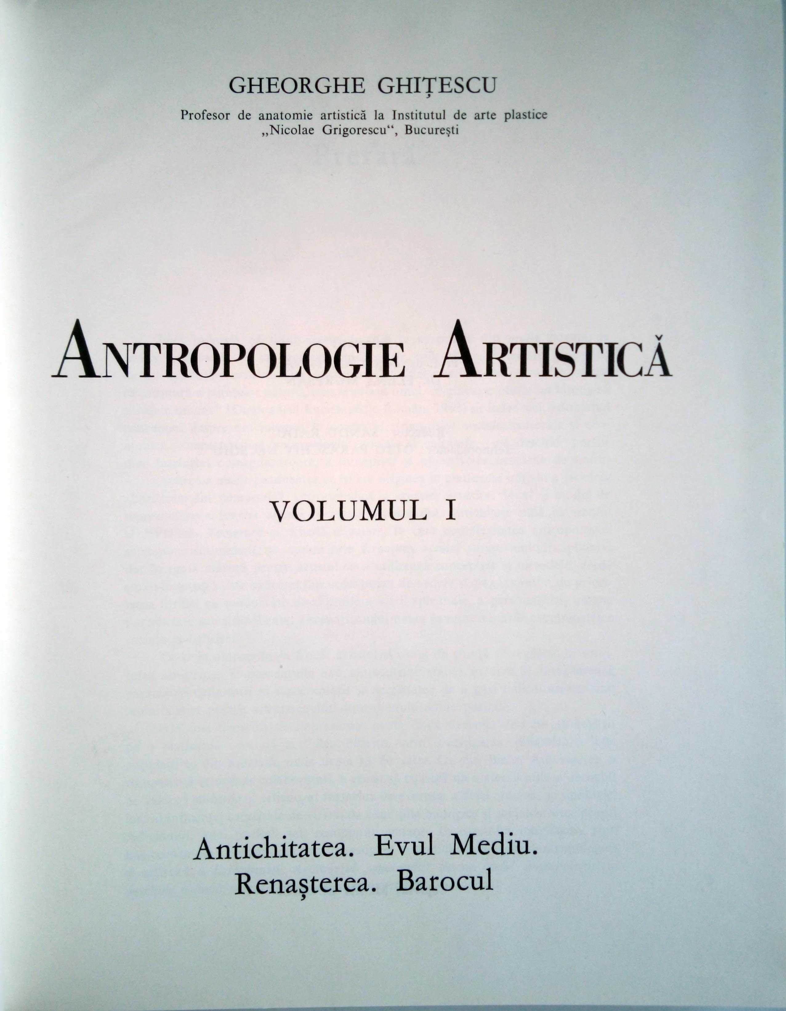 De vanzare tratate despre  antropologie artistica