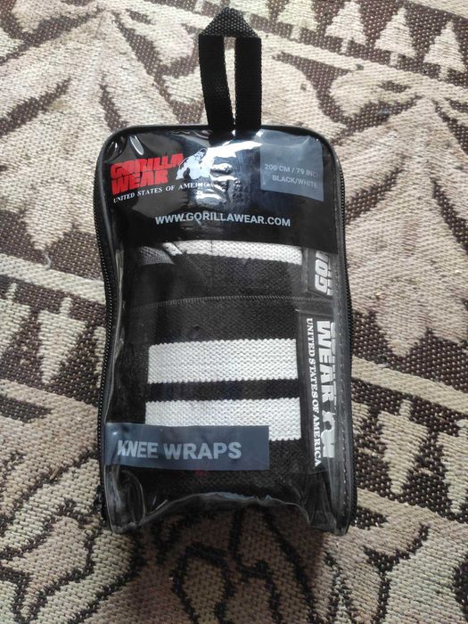 Ластични бинтове за крака/Кnee Wraps – BLACK/WHITE – 200CM/8СМ