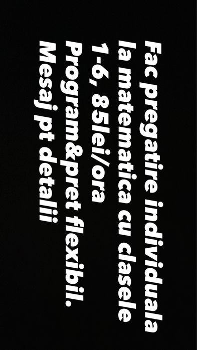 Fac pregatire la matematica.