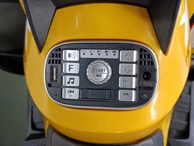 ATV electric Kinderauto S615 4x45W 24V, roti moi, scaun tapitat Yellow