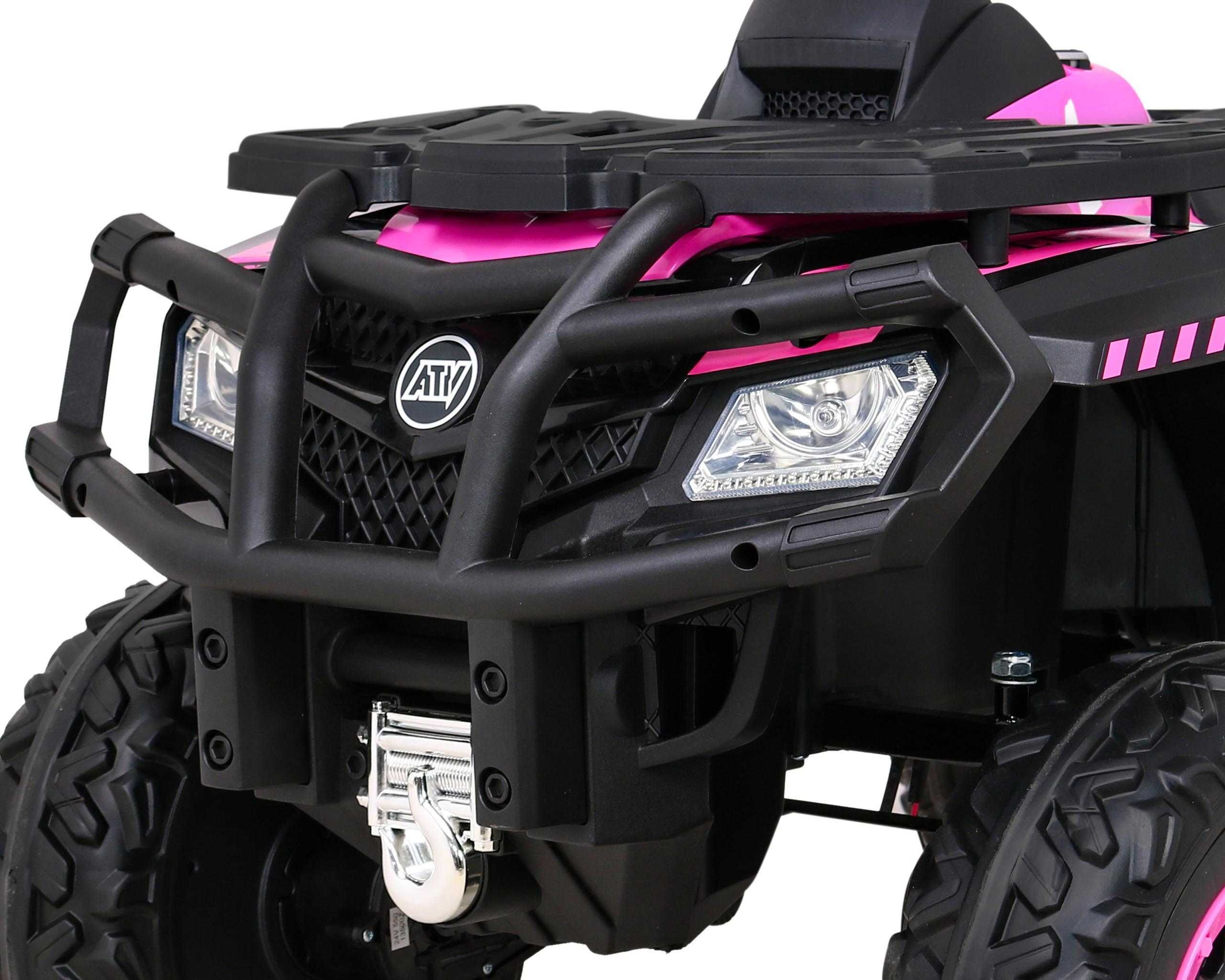 ATV electric pt copii Autokids 24V 4x4 cu cupa 3-10 ani (S615) Roz