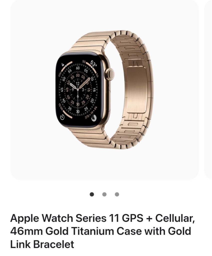 Apple watch 11 Link bracelet 46 Gold Titanium case