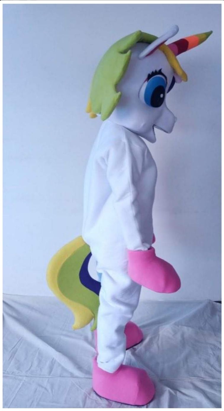 Costume Cosplay Mascote Unicorn delux versiune incredibil de frumos