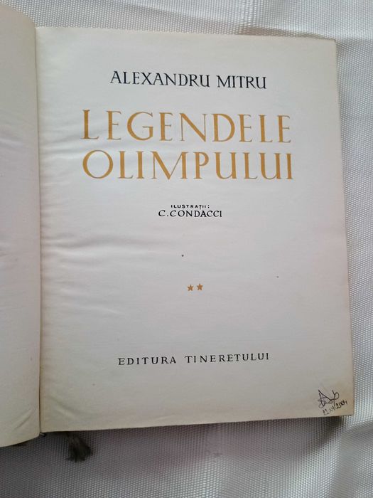 Legendele Olimpului (vol II )-Al. Mitru /  ilustratii: C. Condacci