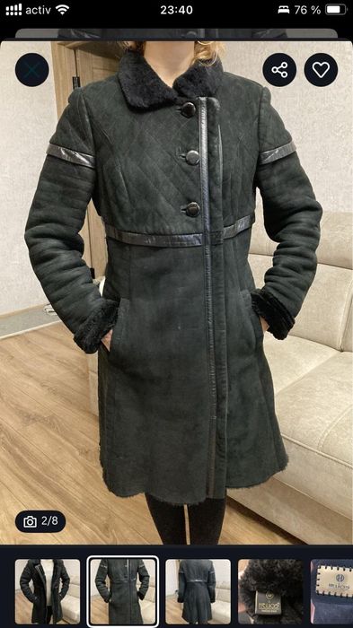 Дублёнка женская,черная, р 42.