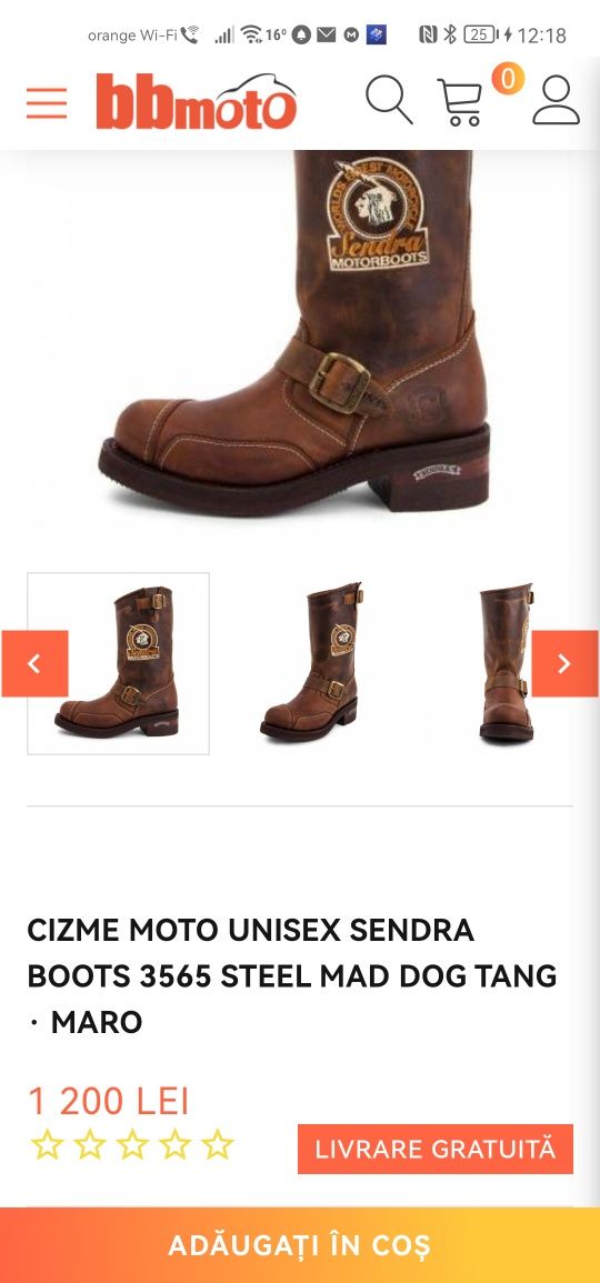 Cizme moto Sendra unisex marimea 40