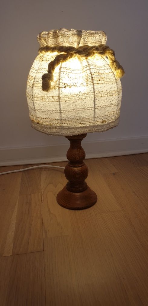 Lampa veioza vintage colectie lemn masiv hand made Germania 1960