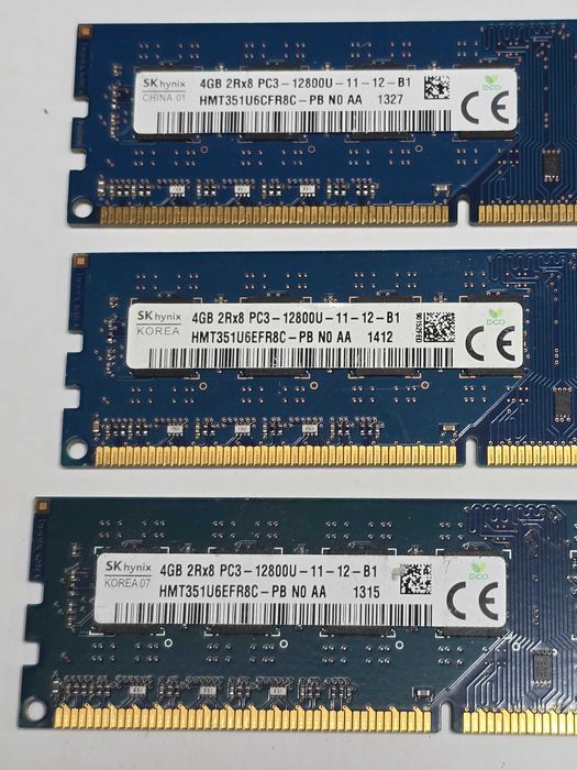 Memorie RAM desktop Hynix 4GB PC3-12800U DDR3 1600MHz