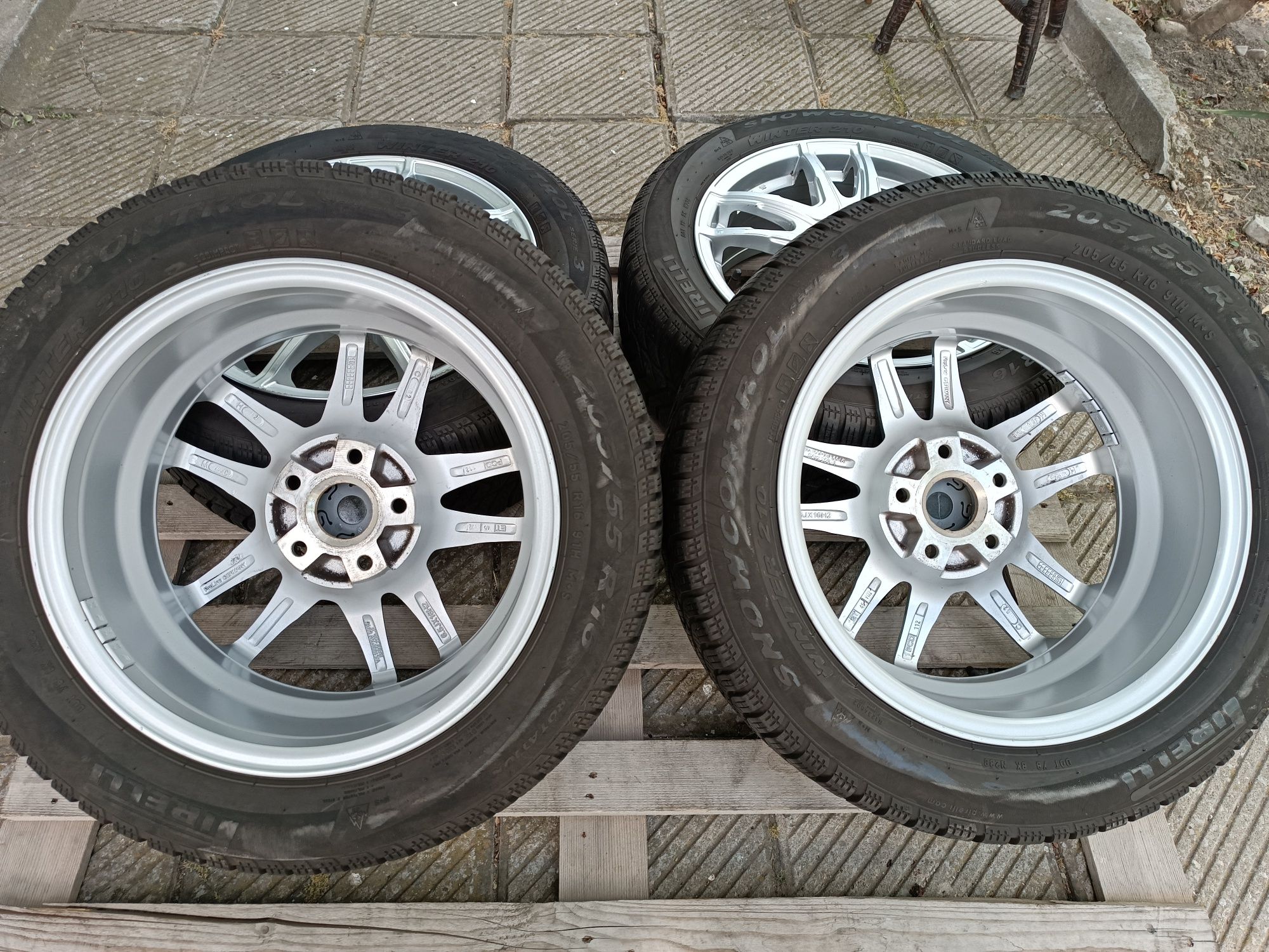 Лети джанти 16ки 5х112 Platin + зимни гуми 205/55/16 Pirelli