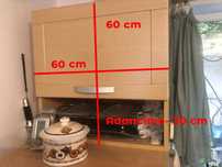 Bucatarie, 7 corpuri de 50 si 30 adancime, fete usi MDF, stare buna