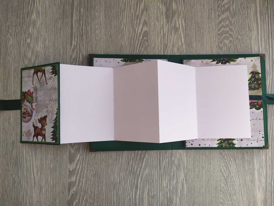 Мини коледен, скрапбук албум "Коледно еленче", ръчна изработка /47.3
