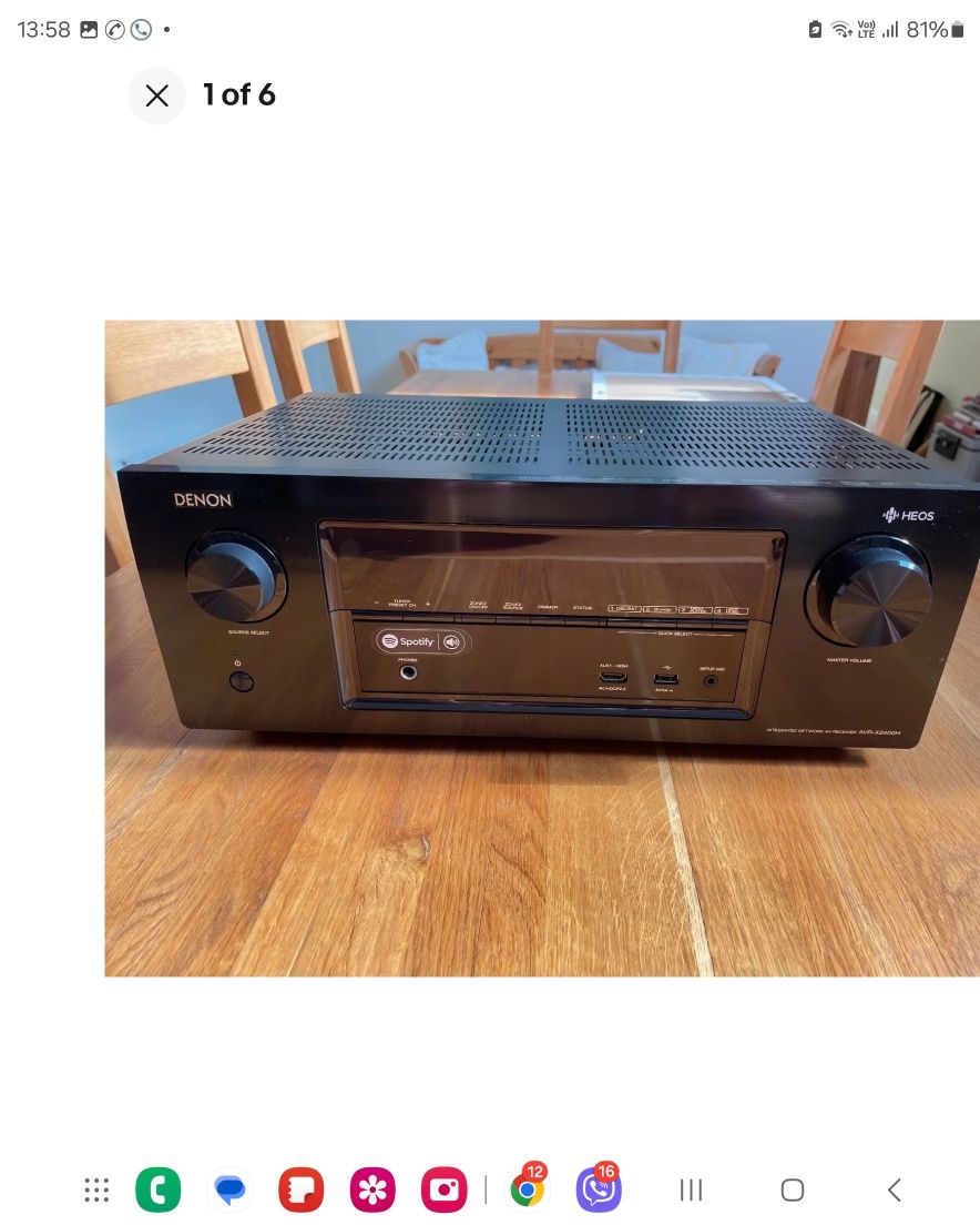 Ресийвър Denon AVR-X2400H,HEOS,Dolby Atmos,WLAN,Bluetooth,4K