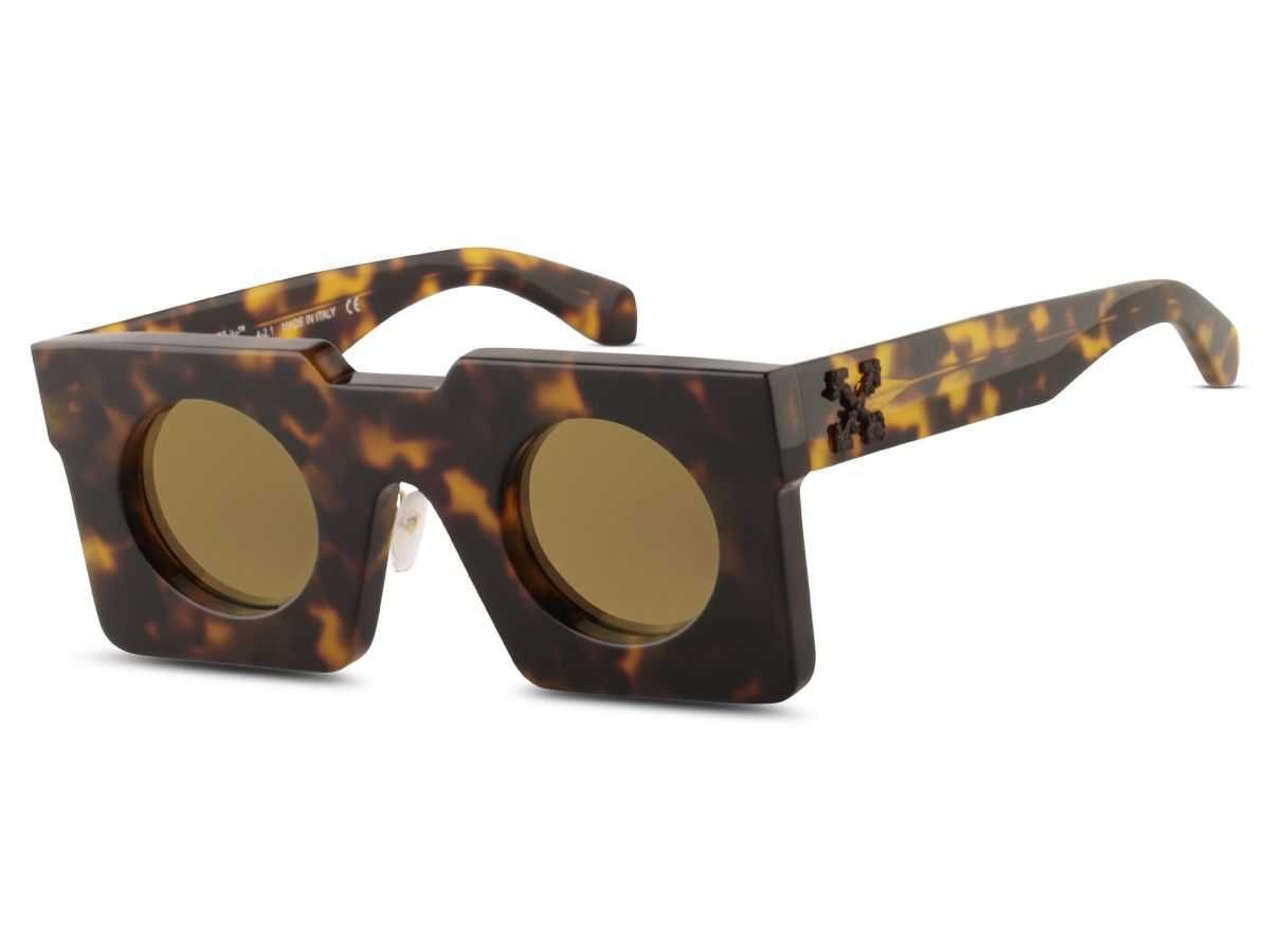 Off-White - PANTHEON OERI023 6074, Слънчеви очила , Havana OFF WHITE