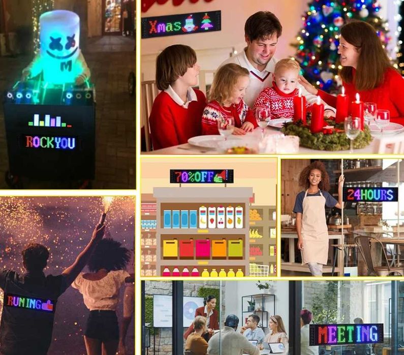 LED превъртаща се реклама стикер за заведение, магазин и за кола