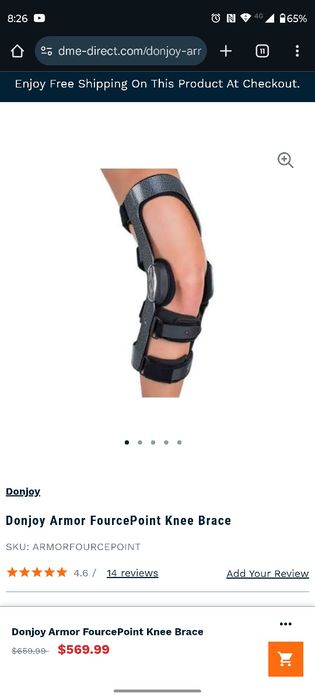 Orteza genunchi Donjoy Armor Fourcepoint