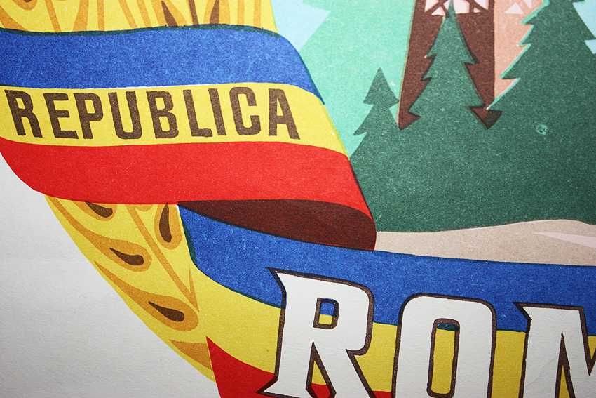 Afis stema RSR - Republica Socialista Romania 1965-1989 (original)