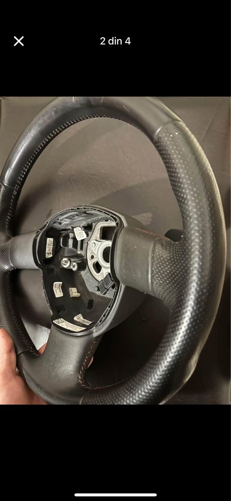 Volan audi S Line piele cusatura rosie padele