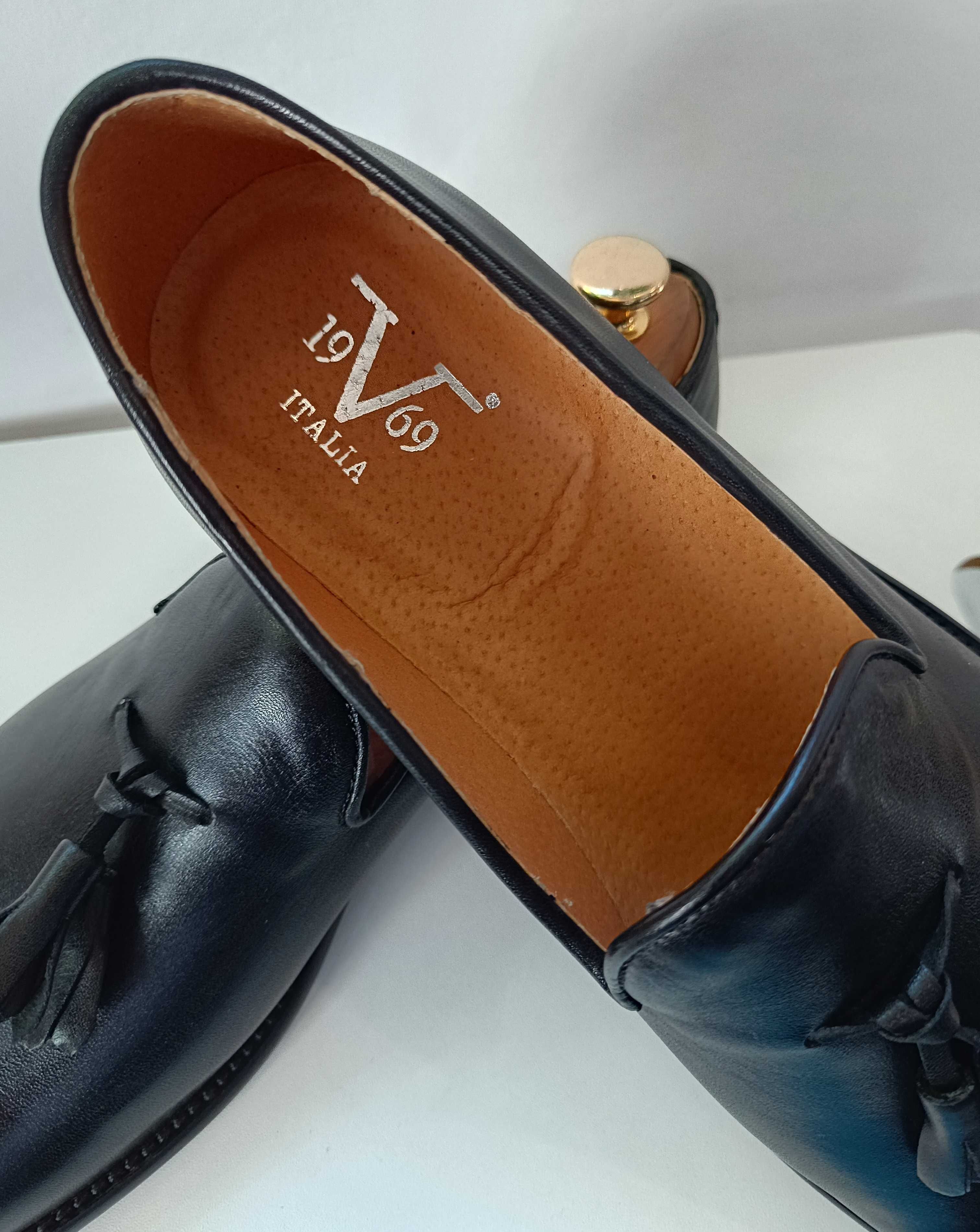 Pantofi loafer 44 tassel de lux VERSACE 1969 NOI piele naturala moale
