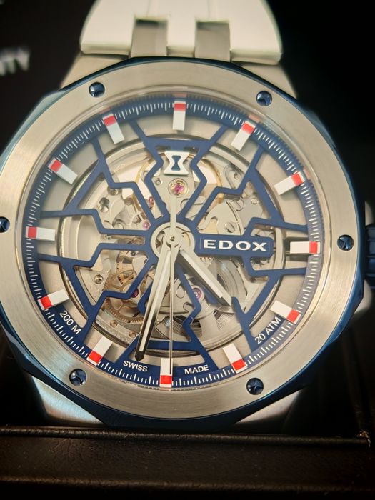 EDOX Delfin Mecano 85303 357BUCAB BUIRB Skeleton