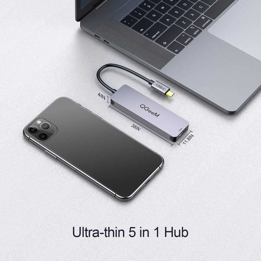 5-в-1 HDMI USB-C хъб QGEEM