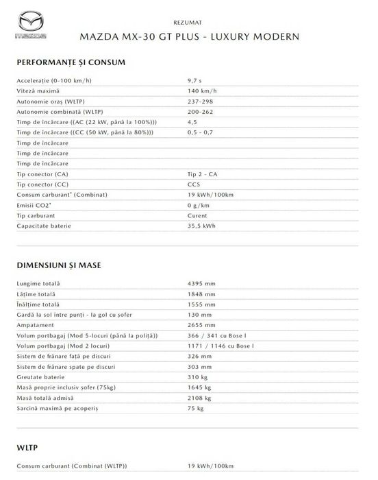 MAZDA MX-30 GT Plus - Luxury Modern