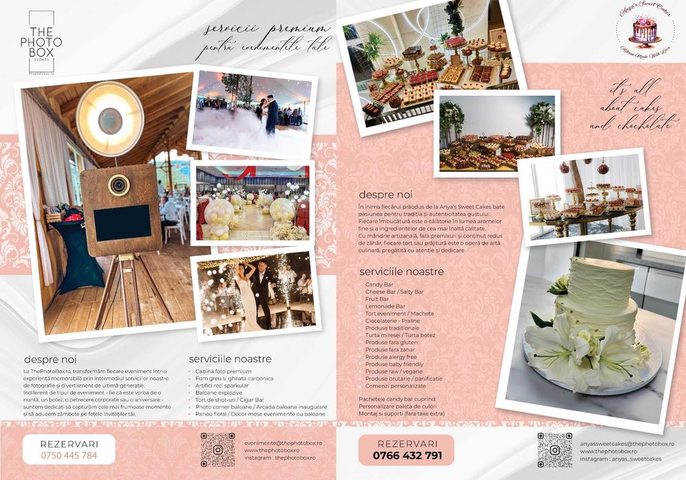 Cabina foto, Candy Bar, Artificii, Fum, Tort Shoturi, Photo Corner