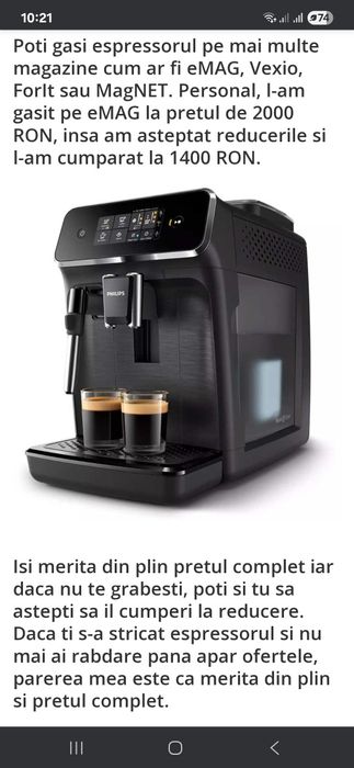Espressor Philips boabe automat EP 2220