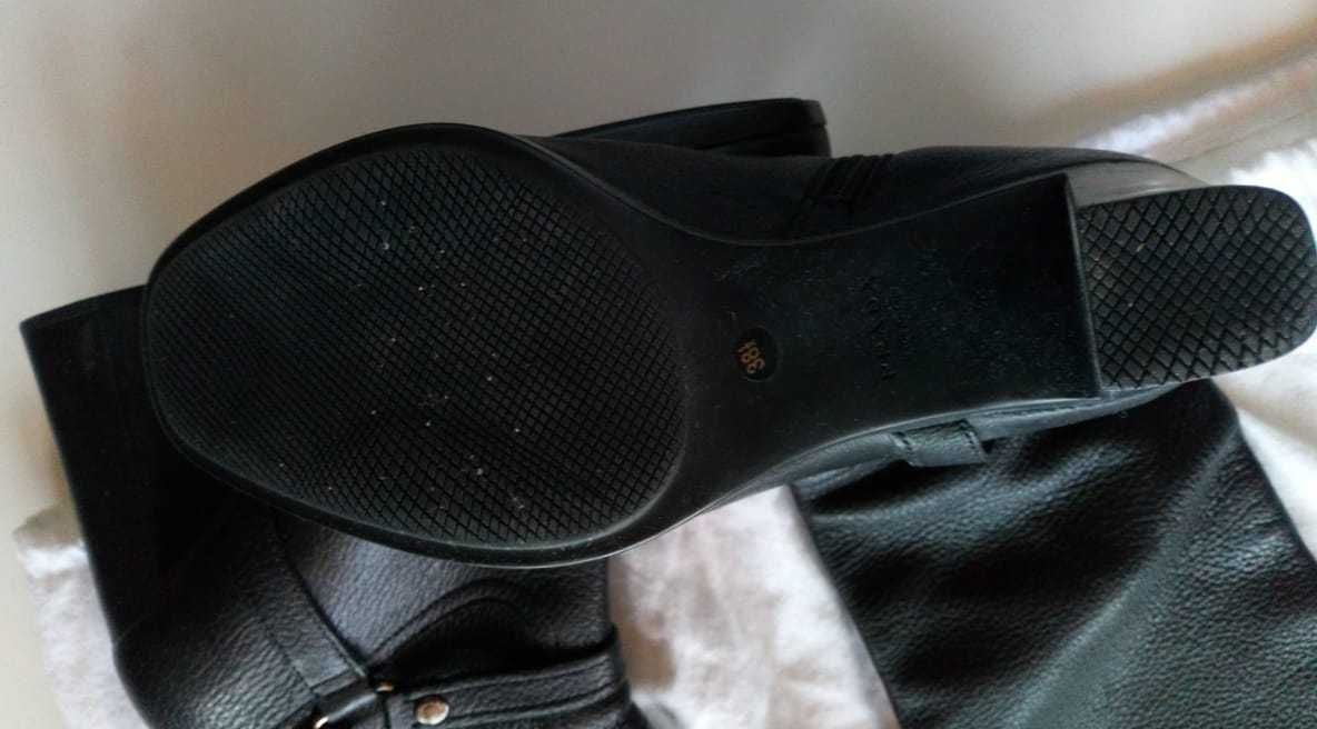 Оригинални ботуши Prada, размер 38.5, черни, 100% естествена кожа